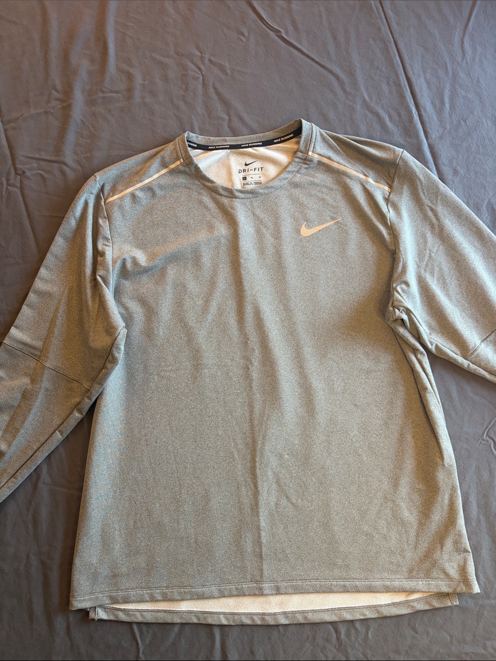 Nike Long Sleeve Dri-FIT Crew Shirt - Light Gray